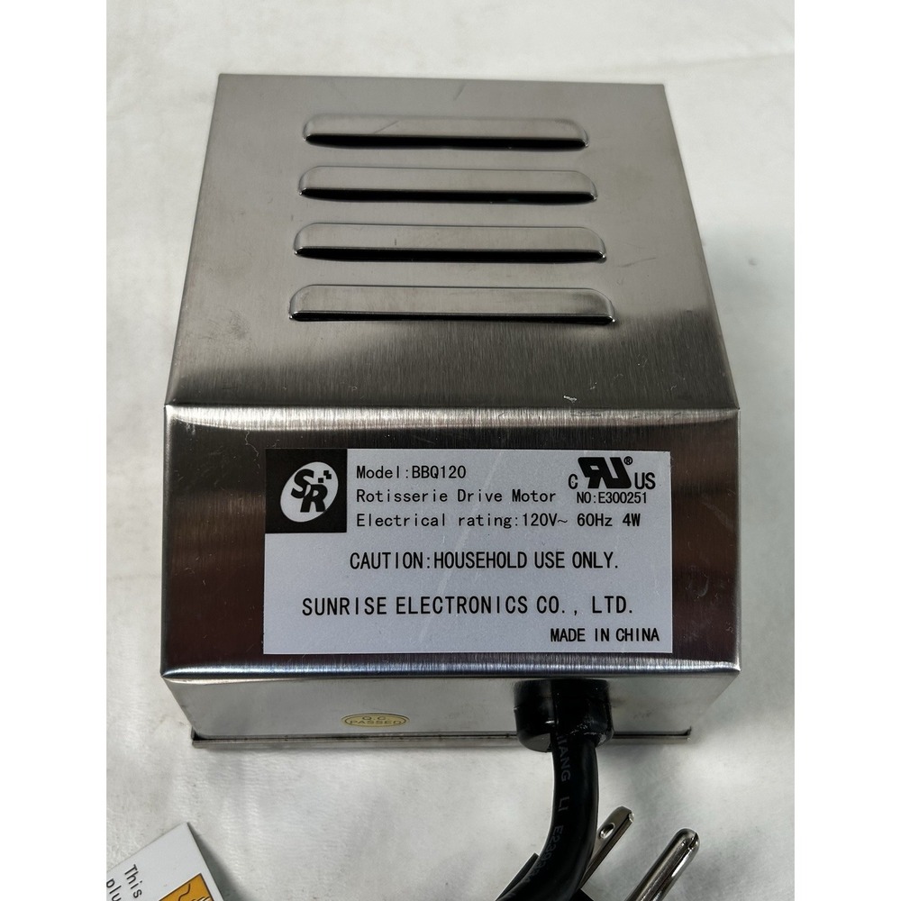 BBQ Grill Rotisserie Drive Motor BBQ120 120V 60HZ 4W Stainless Steel - NEW